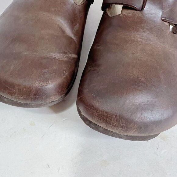 SOLD Birkenstock Boston Brown Leather Mules Women's Size 10 - Picture 4 of 8